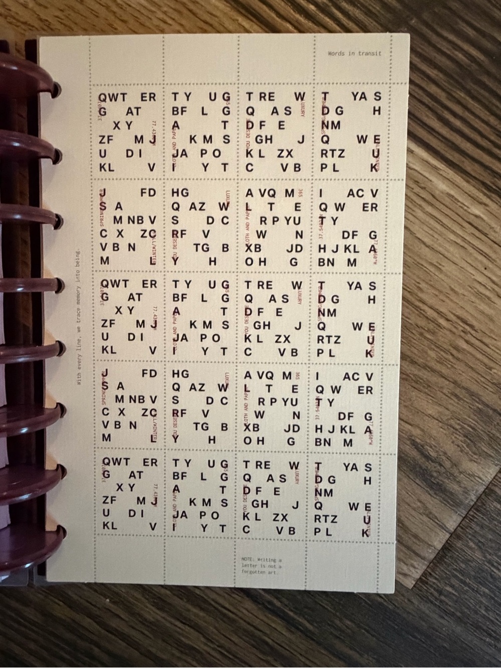 Cloth & Paper Disc Planner Project Habit Tracker Burgundy Minimalist - Picture 13 of 16
